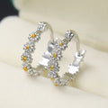 Huitan Summer Hot Beautiful Little Daisy Hoop Earrings Women Girls Korean Romantic Sweet Flower Earrings