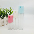 Custom Empty Cheap 30 50 80 ml Clear Bottle with Pink/Blue Cap Cream Cosmetic Lotion Serum Plastic Lotion Bottle With Pump