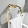 Wholesale Custom Logo Brushed Gold Stainless Steel Round Towel Ring Commercial Hotel Bathroom Hardware Wall Mount Holder