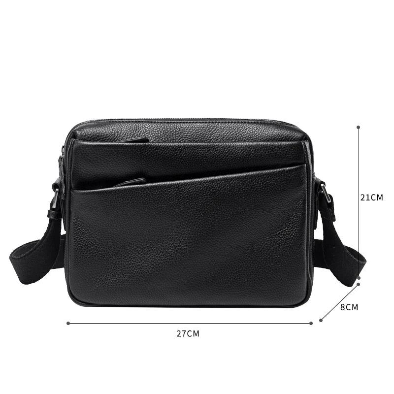 Custom Logo Waterproof Anti-Theft Genuine Leather Fitness Sports Sling Messenger Bag Single Shoulder Crossbody Style Fashion