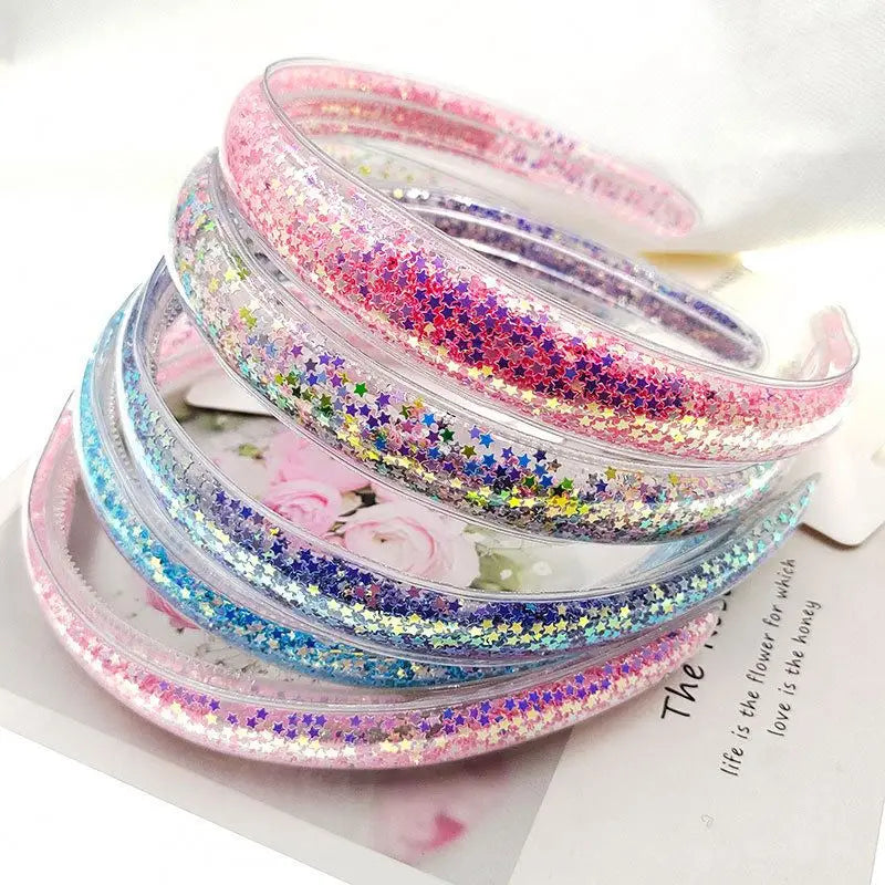 Star Transparent PVC Headband Children's Hair Accessories for Christmas Day