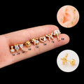 Stone Headed Rainbow CZ Diamond Heart Butterfly Animal Shape Cute Children's Gift Stainless Steel Plug & Tunnel Piercing Jewelry