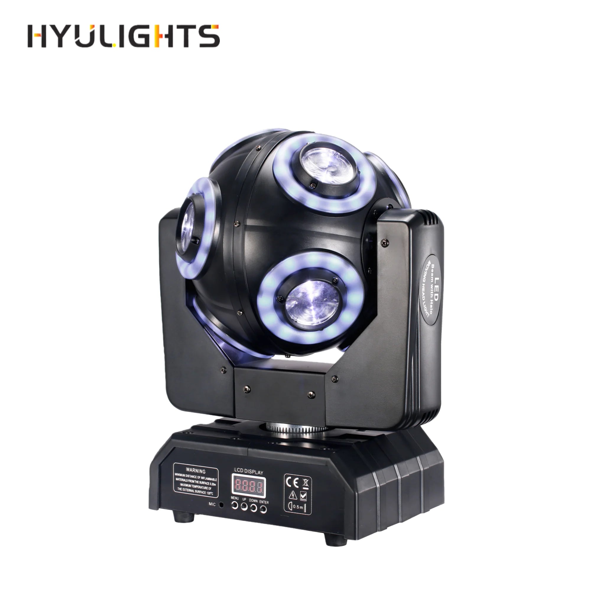 8x15W LED Stage 360Â° Moving Head Halo Beam RGBW 4in1 UV DMX512 Sound Activated for Club Wedding Theme Park Stage Aluminum KTV