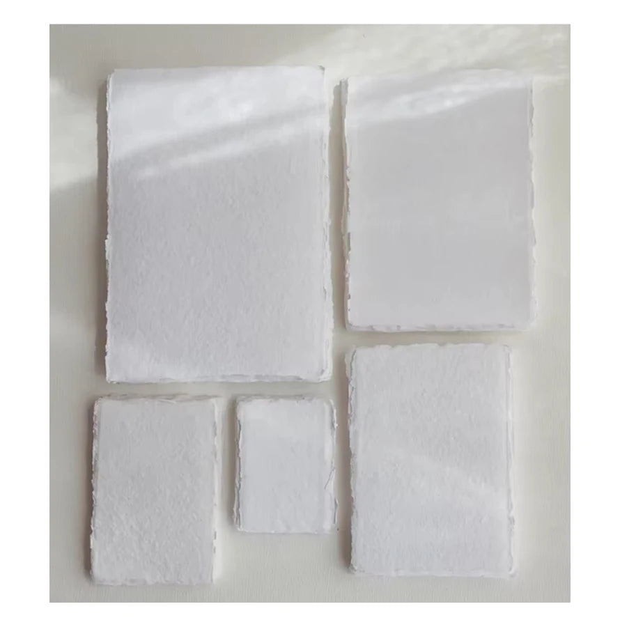 Custom Size 300gsm & 800gsm Handmade Cotton Paper Deckle Edge Paper Wedding Art Stationery | Torn Edge Paper | Cotton Rag
