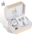 SHENGKE Creative Quartz Watch High Quality Luxury Jewelry Set Gift Box Women Watch Wristwatch Earrings Necklace Relogio Feminino
