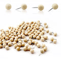Office Pins 100 Pcs/ Set Round Head Wooden Thumb Tacks Push Pin for Map Photo Paper Notice Board