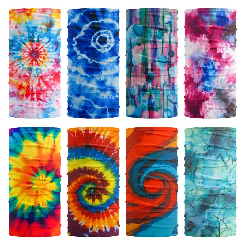 Custom Cycling Sport Gradient Tie Dye Face Cover Mask Neck Tube Gaiter Seamless Bandana