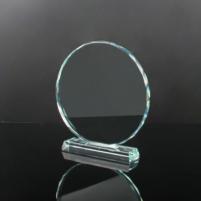 2025 Custom Personality Crystal Award New Design Optical K9 Blank Round Crystal Glass Trophy