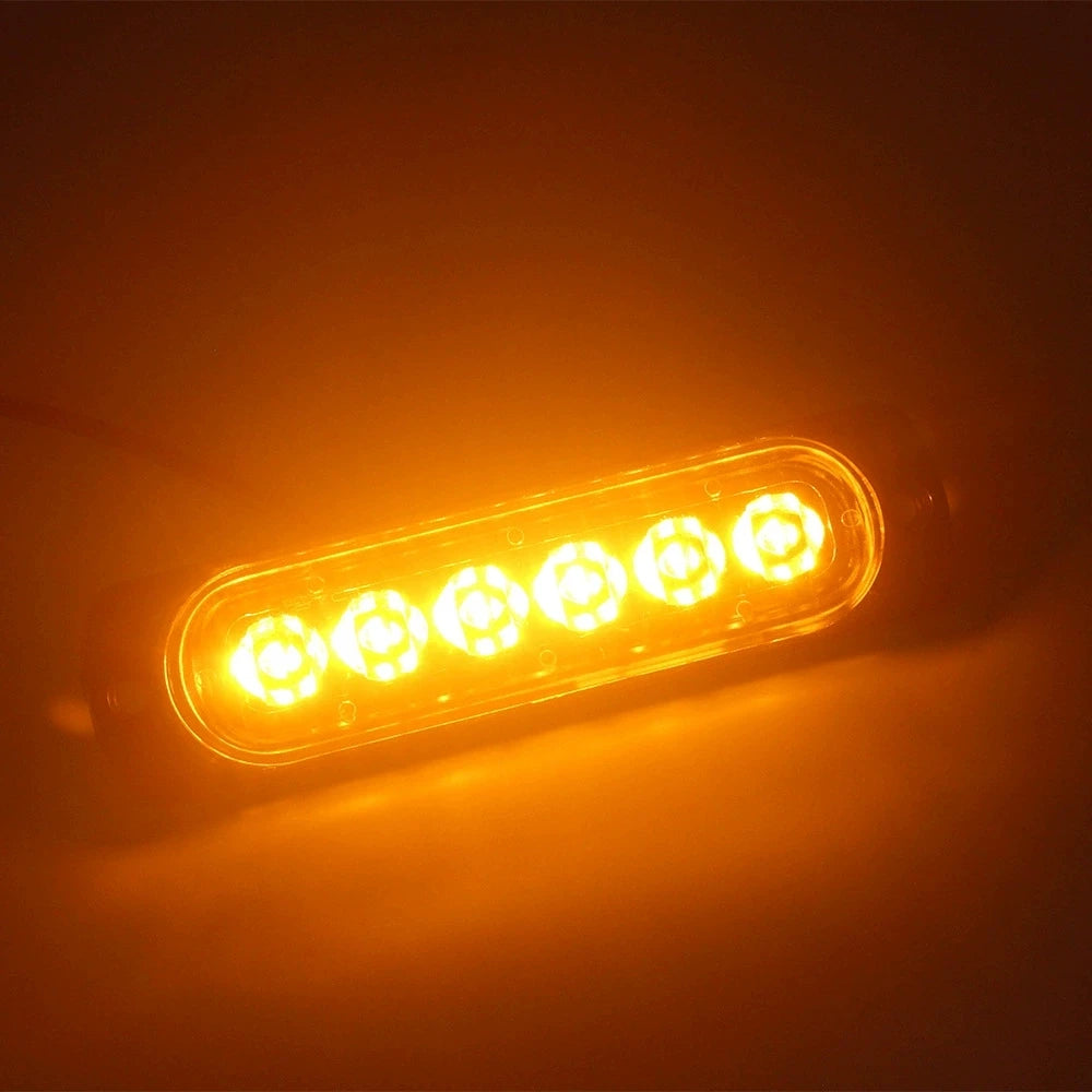 Factory Price Car 6 LED Strobe Light 6W 720LM Flashing Grille Lights 12V to 24V Car Emergency Light Warn Light Lights for Truck