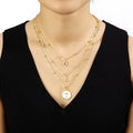 Fashion Exaggerated Personalized Women's Jewelry Multi-layered Golden Bead Chain Cross Dragonfly Geometric Pendant Necklace