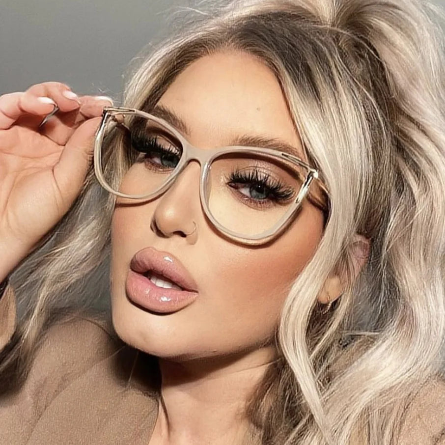 2023 Vintage Cat Eye Optical Frames Eyewear for Ladies Promotional Retro Clear Anti Blue Light Blocking Filter Computer Glasses