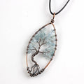 DIY Amethyst Reiki Chakra Tree of Life Amazonite Wire Wrapped Crystal Pendant Necklace