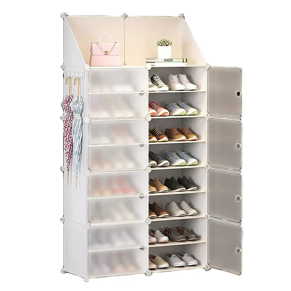 Side Open Drop Door Steady Stackable Simple Assemble Custom Sneakers Foldable Clear Shoe Storage Box With Magnetic Door