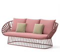 Modern Design Outdoor Rattan Aluminum Three Seat Sofa with Customized Color for Patio Villa & Hotel Use