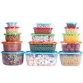 OWNSWING 5pcs Pack Plastic Containers with Lids Stackable Food Container Airtight Food Storage Boxes for Lunch