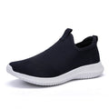 Men's New Solid Colour Fashion Trend Trainers Fly Woven Mesh Breathable Men's Running Shoes Soft Bottom Non-slip Walking Shoes
