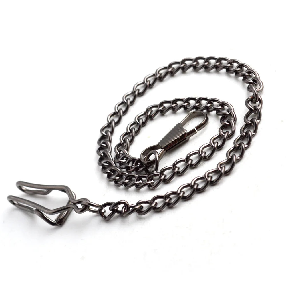 Bronze Vintage Clock Men Women Key Chain Pocket Chain