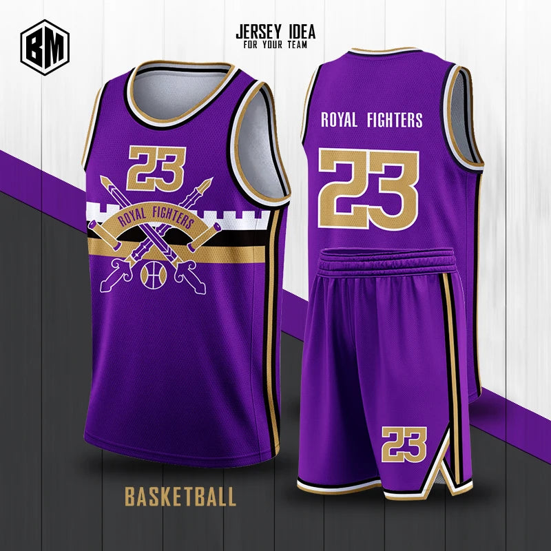 2025 Free Design High Time Delivery Custom Pants Comfortable Breathable Team Ball Printed Reversible Basketball Jersey Set