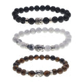 Fashion Skull Bracelet 8MM Gemstone Bead 8mm Beads Stretch Aromatherapy Essential Oil Diffuser for Anxiety Stress Relief