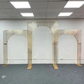 2m/2.4m Gold Arch Wedding Backdrop Frame Square Screen Flower Stand Outdoor Party Props Window Display Background Decoration