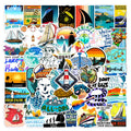 50Pcs Waterproof Vinyl Decals Cartoon Sailing Stickers for Bike Water Bottles Laptop Bicycle Cup Sea Drifting Pack 50