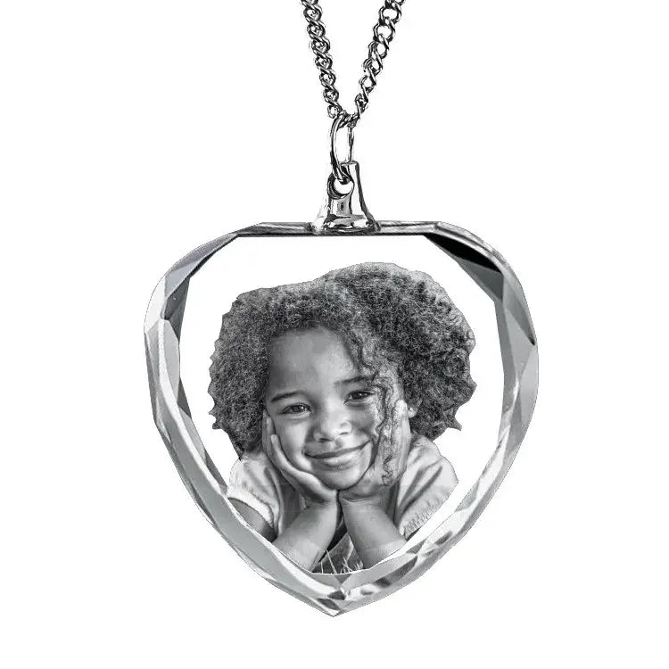 HDW Cheap Wholesale Blank K9 Heart Shaped Crystal Keychain Necklace Custom 3D Laser Engraved Crystal Keychain for Souvenirs