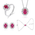 Custom Sterling Silver 925 Jewellery Red Ruby Set for Women
