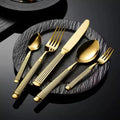 High-End Stainless Steel Roman Column Flatware Set Elegant Silver Wedding Silverware Mirror Western Cutlery Elegant Silver Set