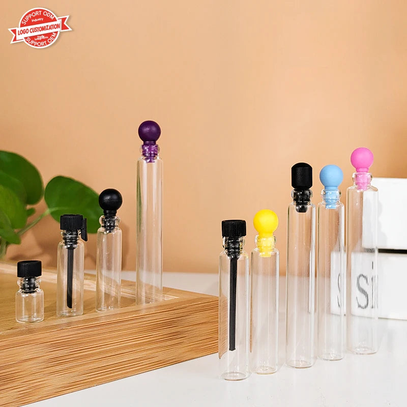 High Borosilicate 0.5ml 1ml 3ml 5ml Small Clear Glass Tube Vials Glass Perfume Sample Bottles