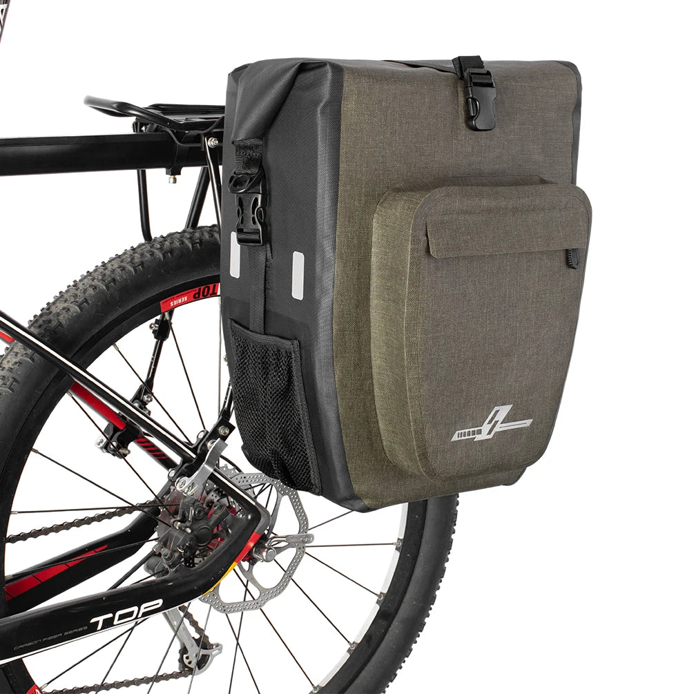 ASRQGOAL Bicycle Saddle Bag with Double Zipper Reflective Large Capacity Water Tail Bottle Pocket Riding Accessories