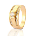 Brass Zircon Manufacturer New Designs 18k Gold Plated Mens Engagement Rings Wedding Rings
