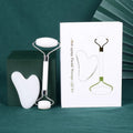 HZ Wholesale Jade Roller Guasha White Jade Roller Gua Sha Set and Replaceable Head Skin Care Serum