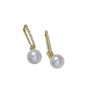 E2294 11-12mm DIY Natural Freshwater Pearl Charm Earrings Mounting Accessory 925 Sterling Silver Gold Plated  Jewelry for Women