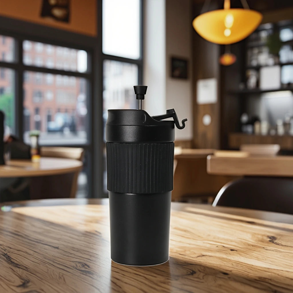16oz Stainless Steel 304 French Press Coffee Tumbler Sleeve Custom Color Double Wall Vacuum Insulated Leakproof Flip Office Cup