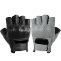 Summer Motorcycle Fingerless Gloves MTB Goat Leather Gloves Motorbike Bike Half Finger Retro Black Tactical Glove for Men Women
