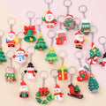 Santa Claus Elk Snowman Christmas Tree Keychain Cute PVC Cartoon Doll Key Chain New Year Decor Xmas Key Ring