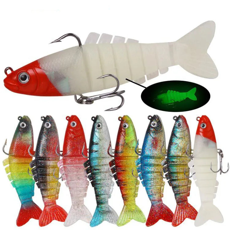 KEWOTE Chineses Top Water 9cm 17.5g Free Sample Custom Soft Baits Silicone Multi Jointed Fishing Lure