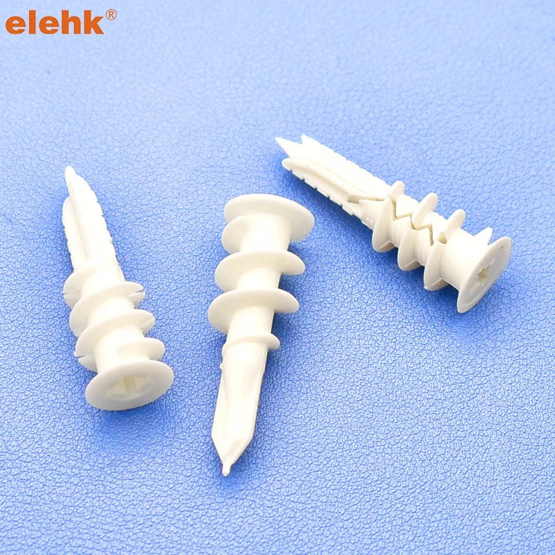 Elehk Self Drilling Plastic Anchors With Screws Nylon Drywall Anchor Plastic Wall Plug Wall Anchor