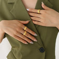 Chunky Jewelry Stainless Steel 18K European and American Screw Strip Personality Fashion Ring Female Ornament Titanium Steel