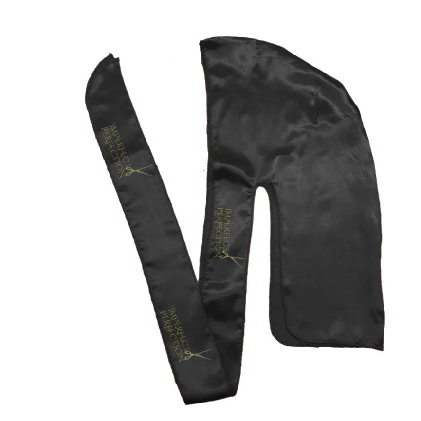 Durag Silk Satin Custom Designer Bonnets and Durags Satin Women Black Silky Durags