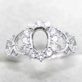 Semi Mount 5*7mm Sterling Silver Ring Empty Frame Blank Support Claw Setting S925 Base Holder Without Center Stone for DIY Inlay