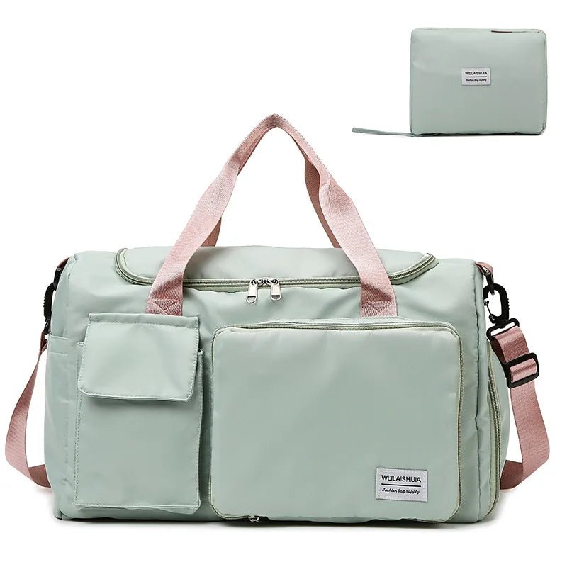 1009 Custom Wholesale Large Big Dry Wet Depart Yoga Sports Tote Waterproof Folding Travel Gym Shopping Bag