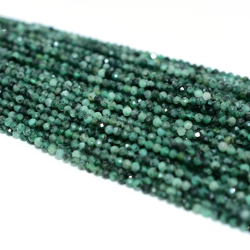 Factory Wholesale Price 100% Natural 3mm Faceted Emerald Loose Gemstone Beads