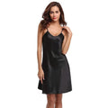 Female Satin Nightgown Lady Sexy Spaghetti Strap Night Dress Women Nighties Sleeveless Sleepwear Nightwear