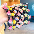 Hot Selling Little Girls Plastic Hair Wrap Fashion Cute Flower Strawberry Rainbow Charms Clips Band for Kids