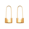 INS Simple Stainless Steel 18K Gold Plated Punk Lock Earring Titanium Steel IP Personalized Padlock Pendant Earrings Jewelry