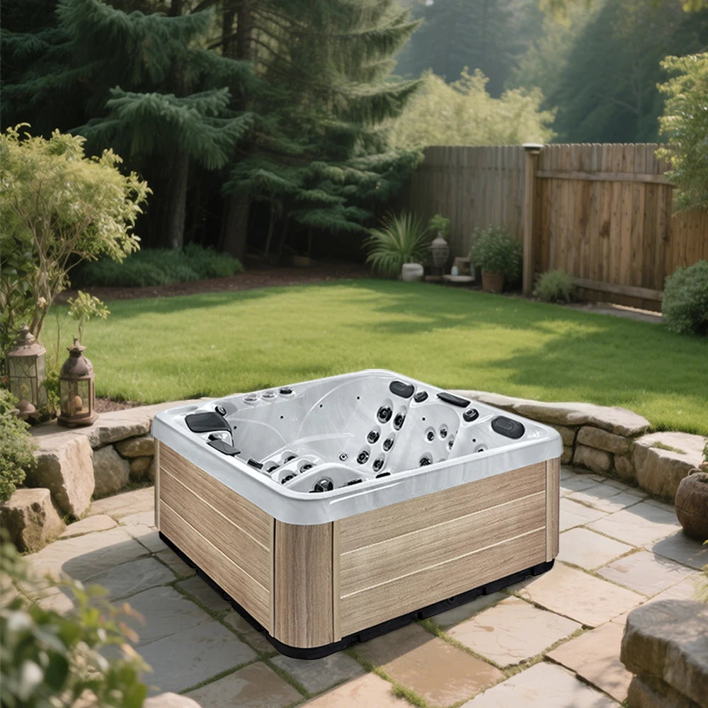 Sunrans Luxury Hydrorelax Outdoor Hot Tub 4 Person Acrylic Balboa Spa Bathtub for Parties