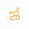 High End 18K PVD Gold Plated Double Layer Open Curve Band Ring Stainless Steel Women Ring Tarnish Free Jewelry