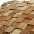 MUMU Supplier Grain Interior Bricks Solid Wood Mosaic Covering Decoration 3D Wall Panel Wooden Mosaics