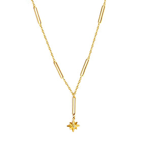 Waterproof Charm PVD 18k Gold Plated Pendant Custom Jewelry Stainless Steel North Star Graduation Gift Necklace